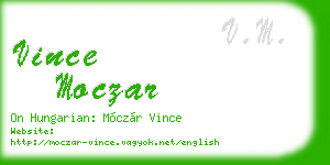 vince moczar business card
