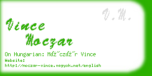 vince moczar business card